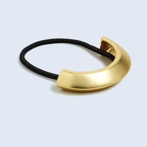 Madewell Gold Hair Tie with Black Band New